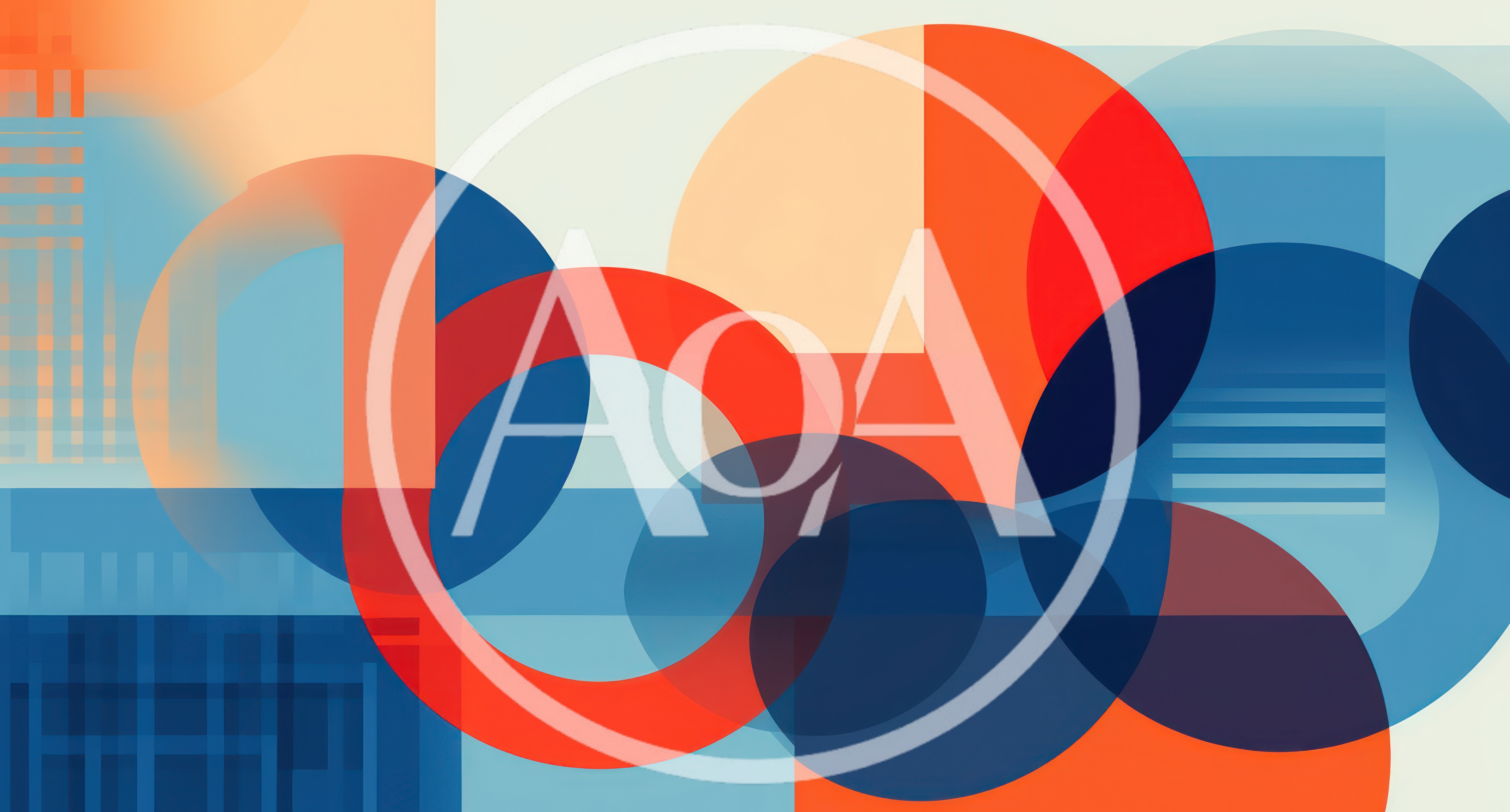 Abstract Geometric Composition With Overlapping Circles And Rectangles