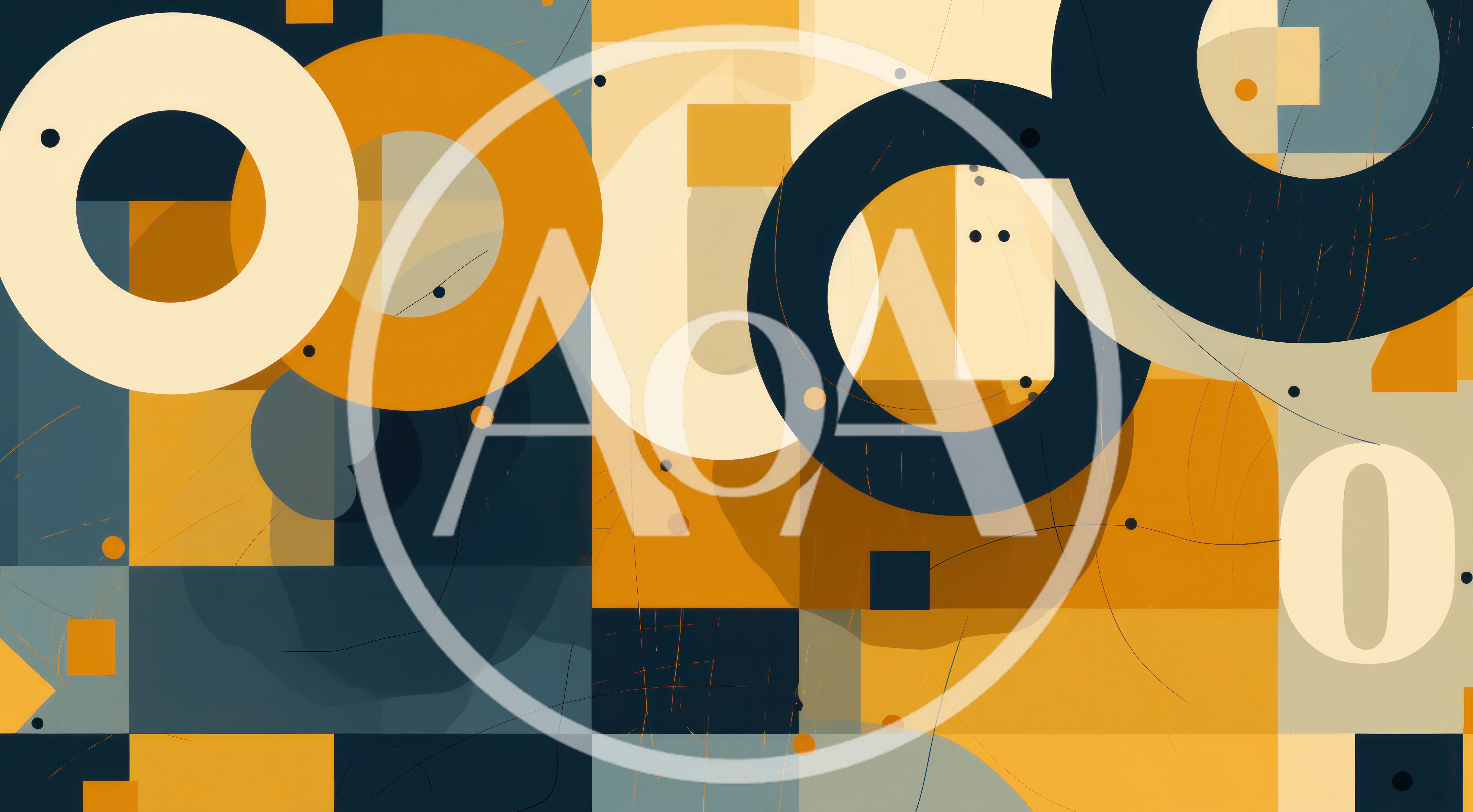 Abstract Geometric Composition With Circles And Rectangles