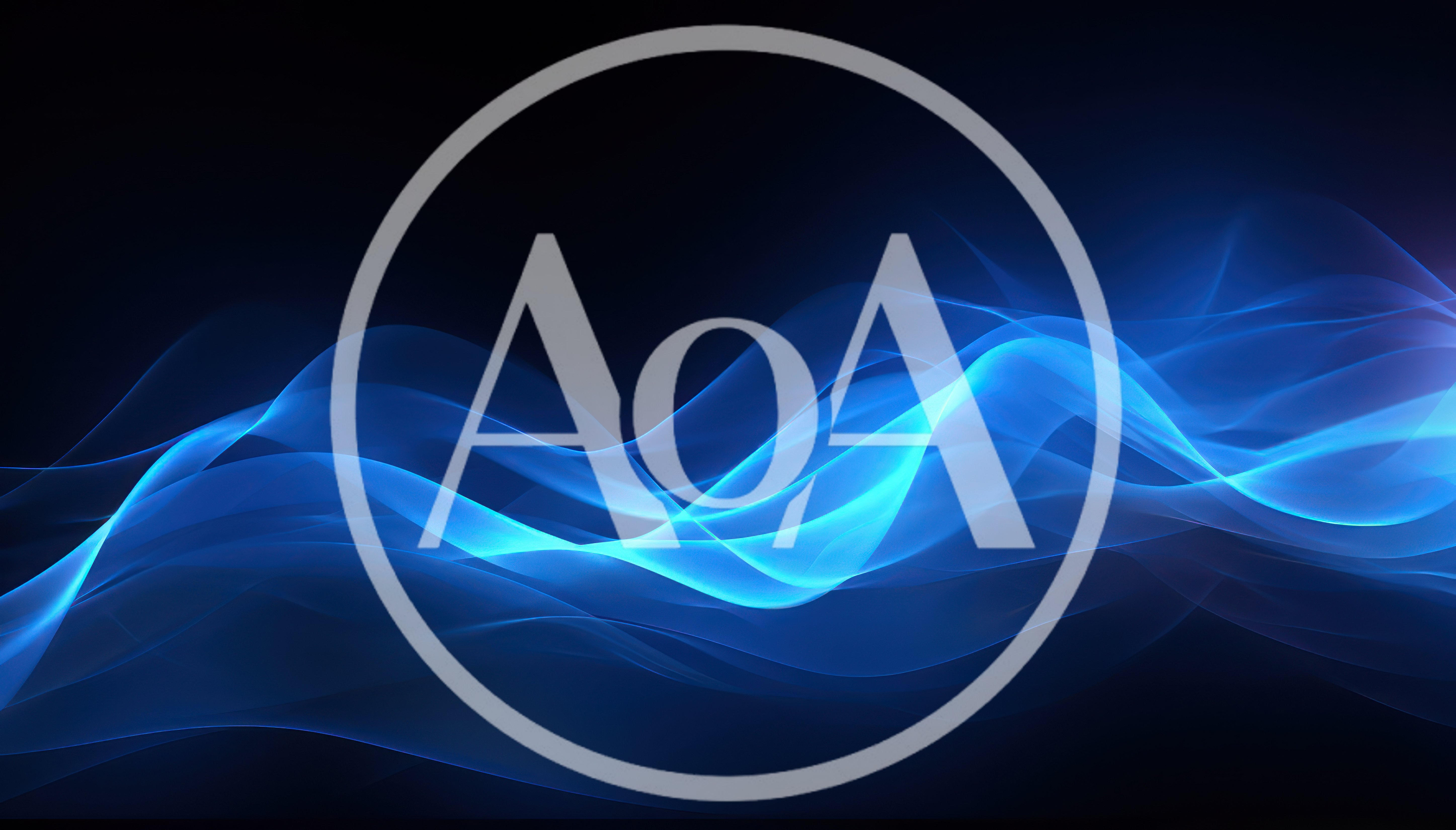 Abstract Blue Light Waves Flowing On Dark Background