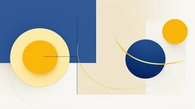 Abstract Geometric Composition With Circles And Lines