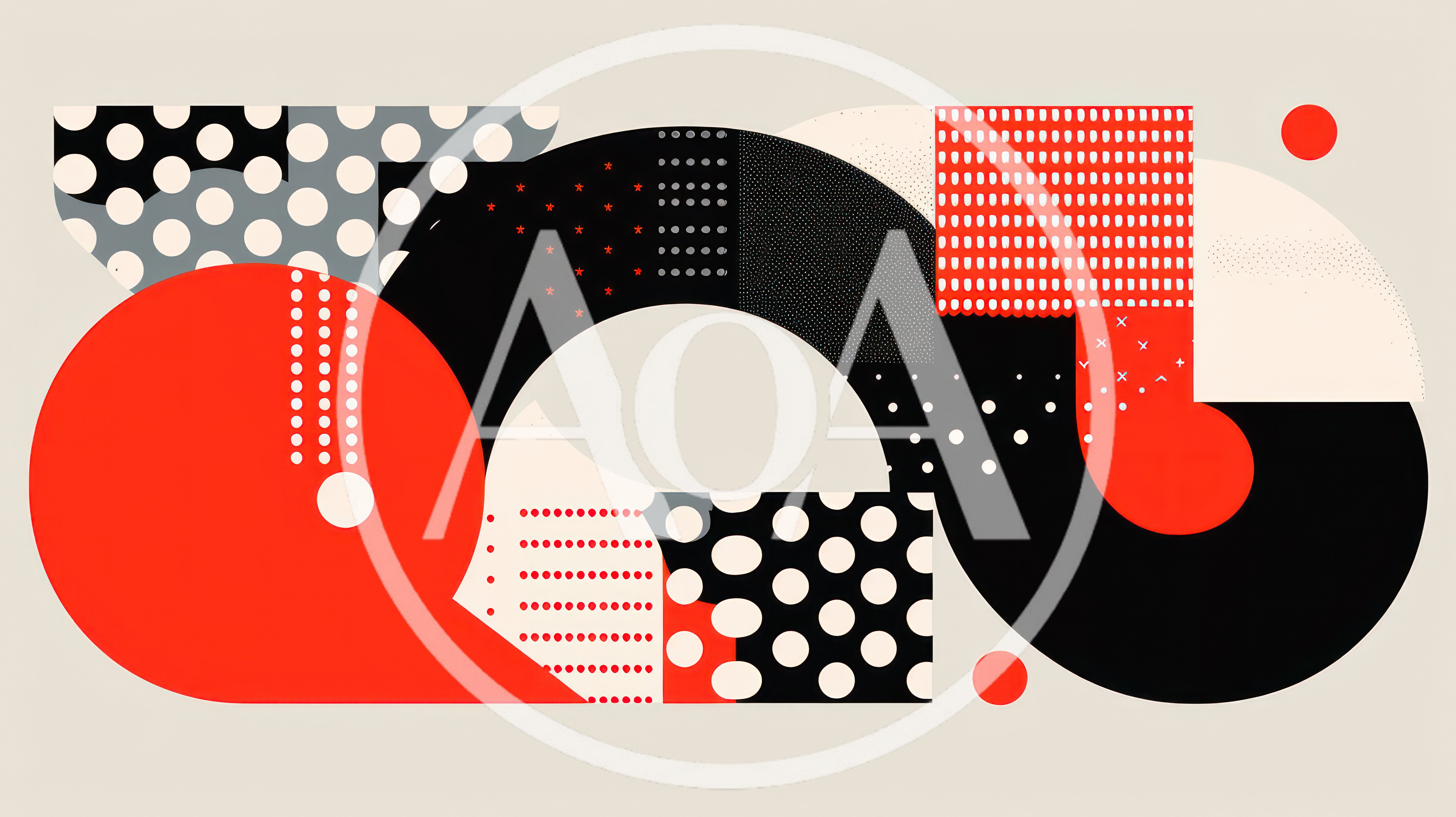 Abstract Geometric Composition With Circles And Patterns