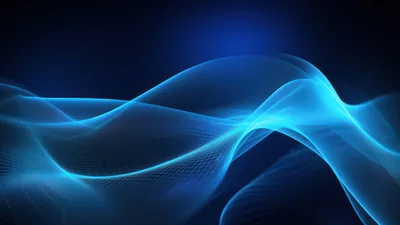 Abstract Blue Glowing Wave Background