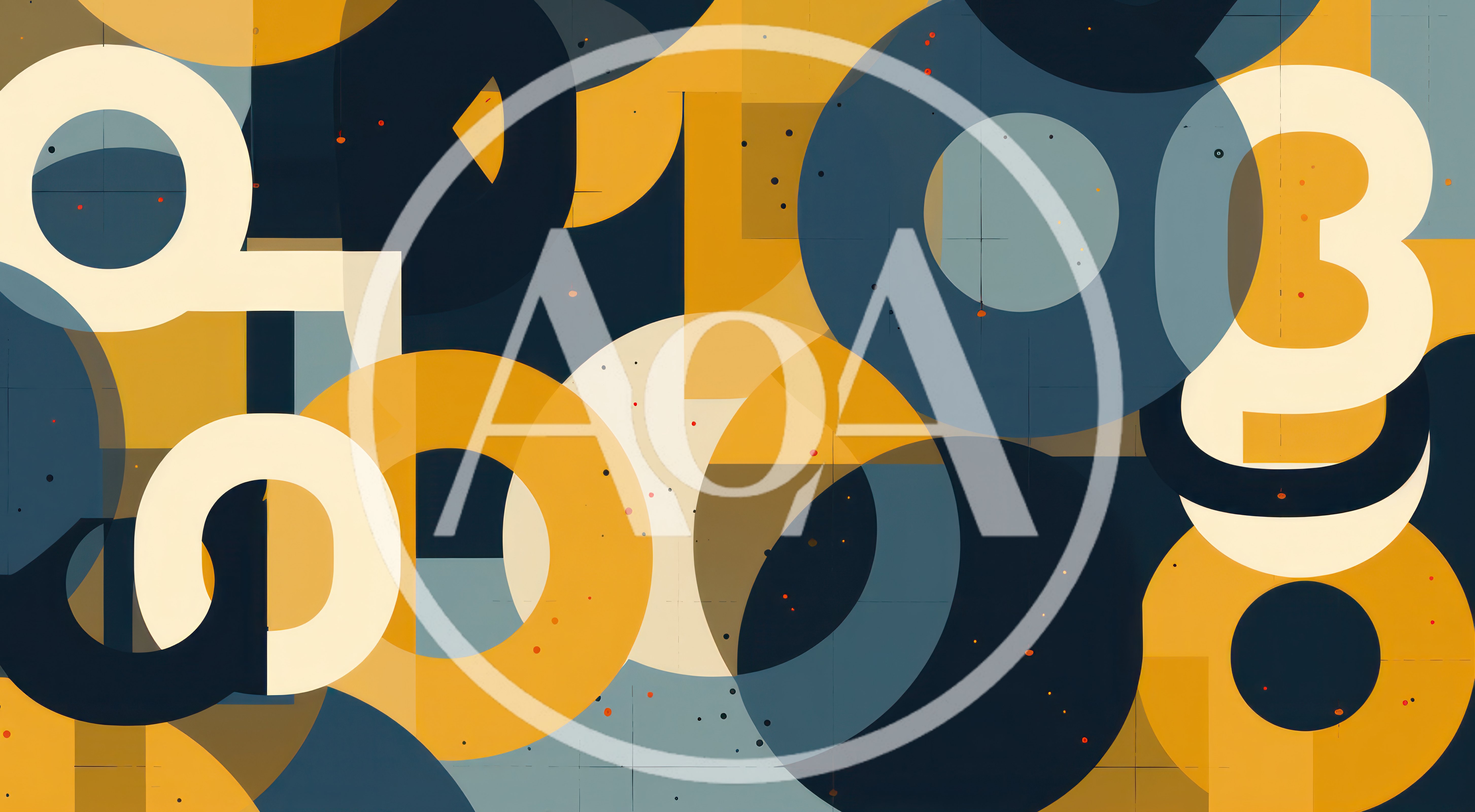 Abstract Geometric Composition With Overlapping Circles And Shapes
