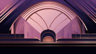 Art Deco Style Geometric Stage Background