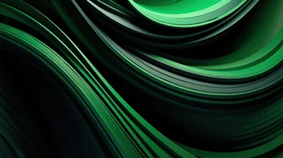 Abstract Green Flowing Curves Background