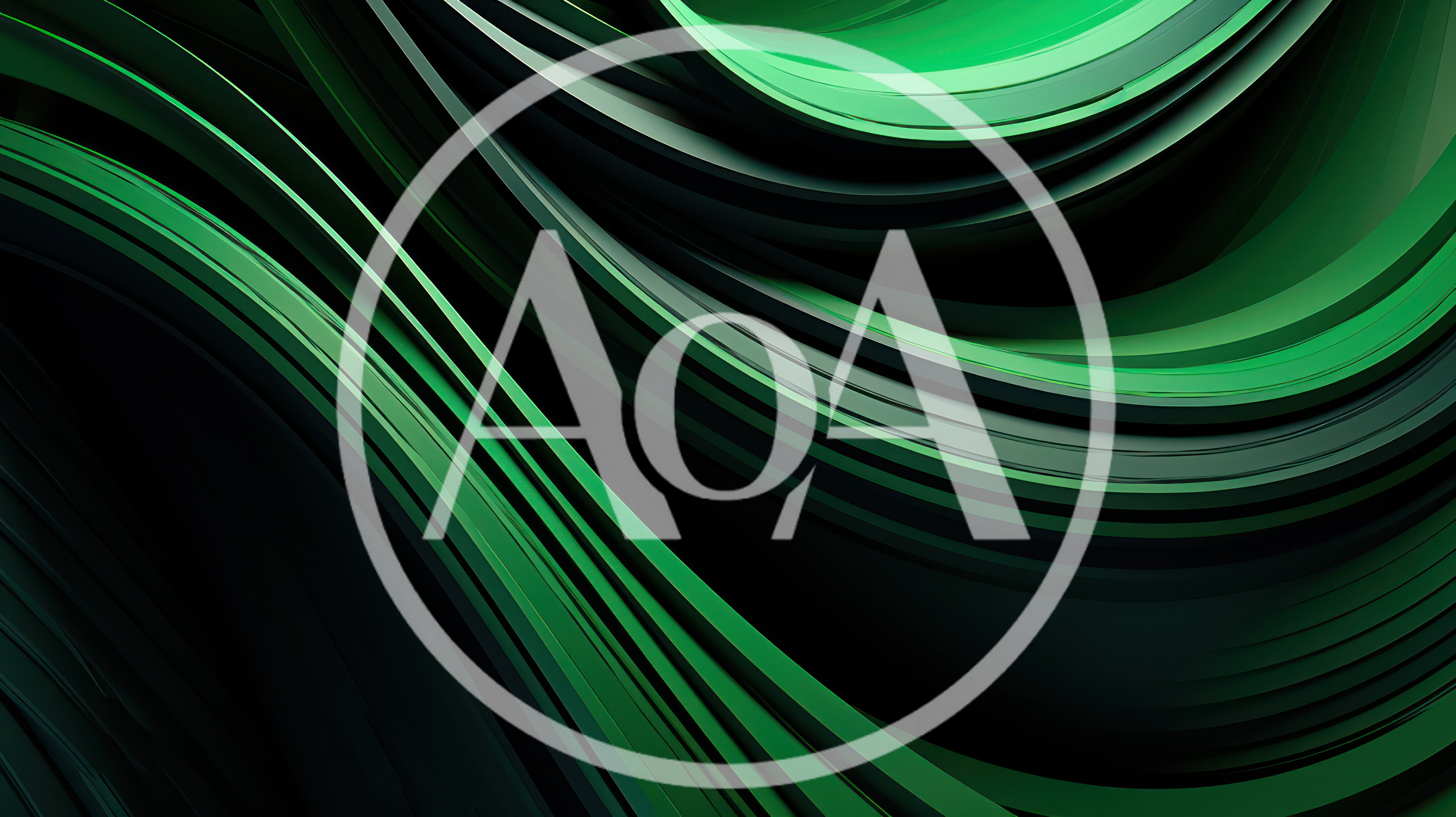 Abstract Green Flowing Curves Background