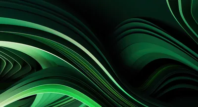 Abstract Green Wavy 3D Flowing Lines Background
