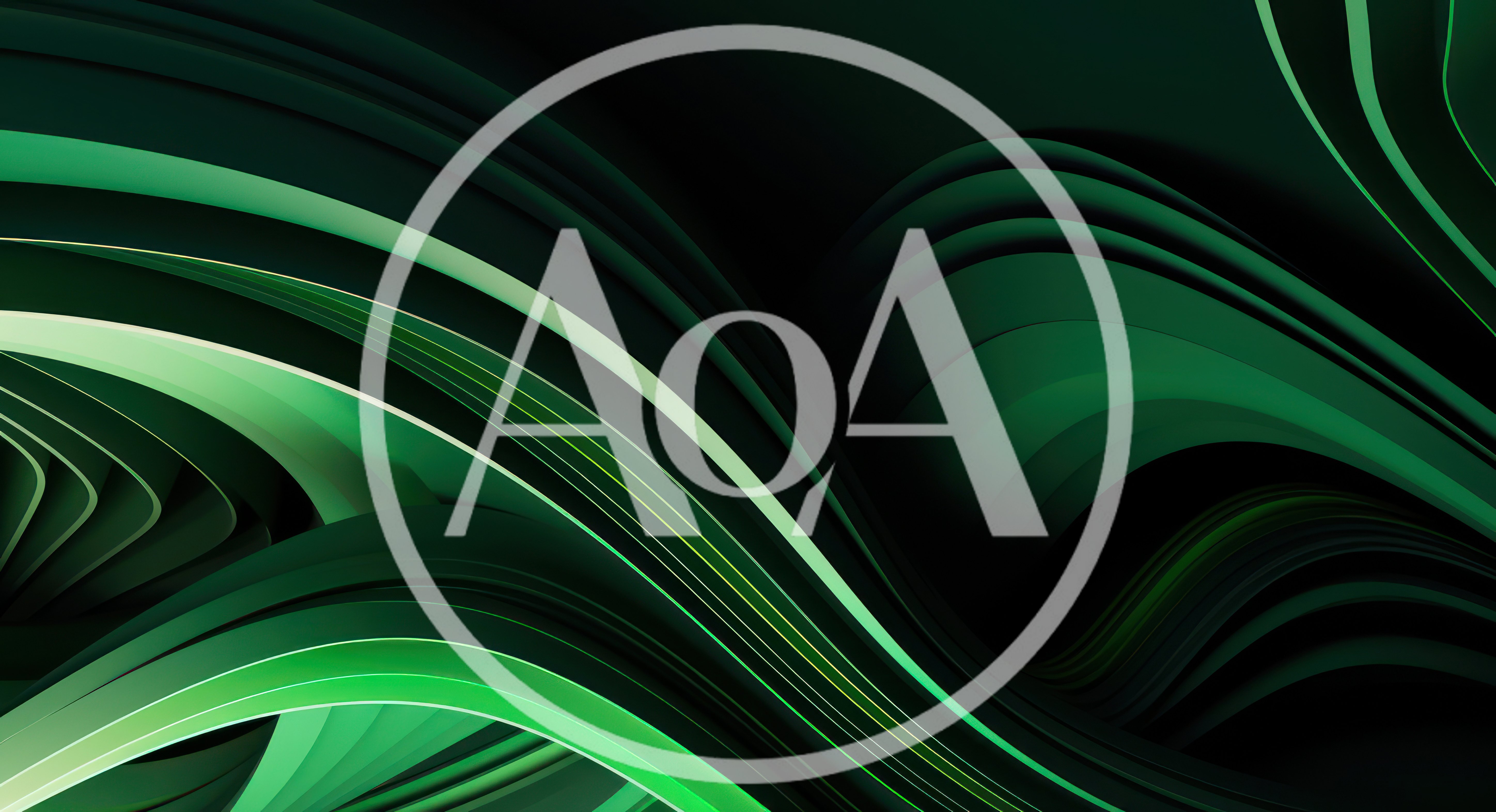 Abstract Green Wavy 3D Flowing Lines Background