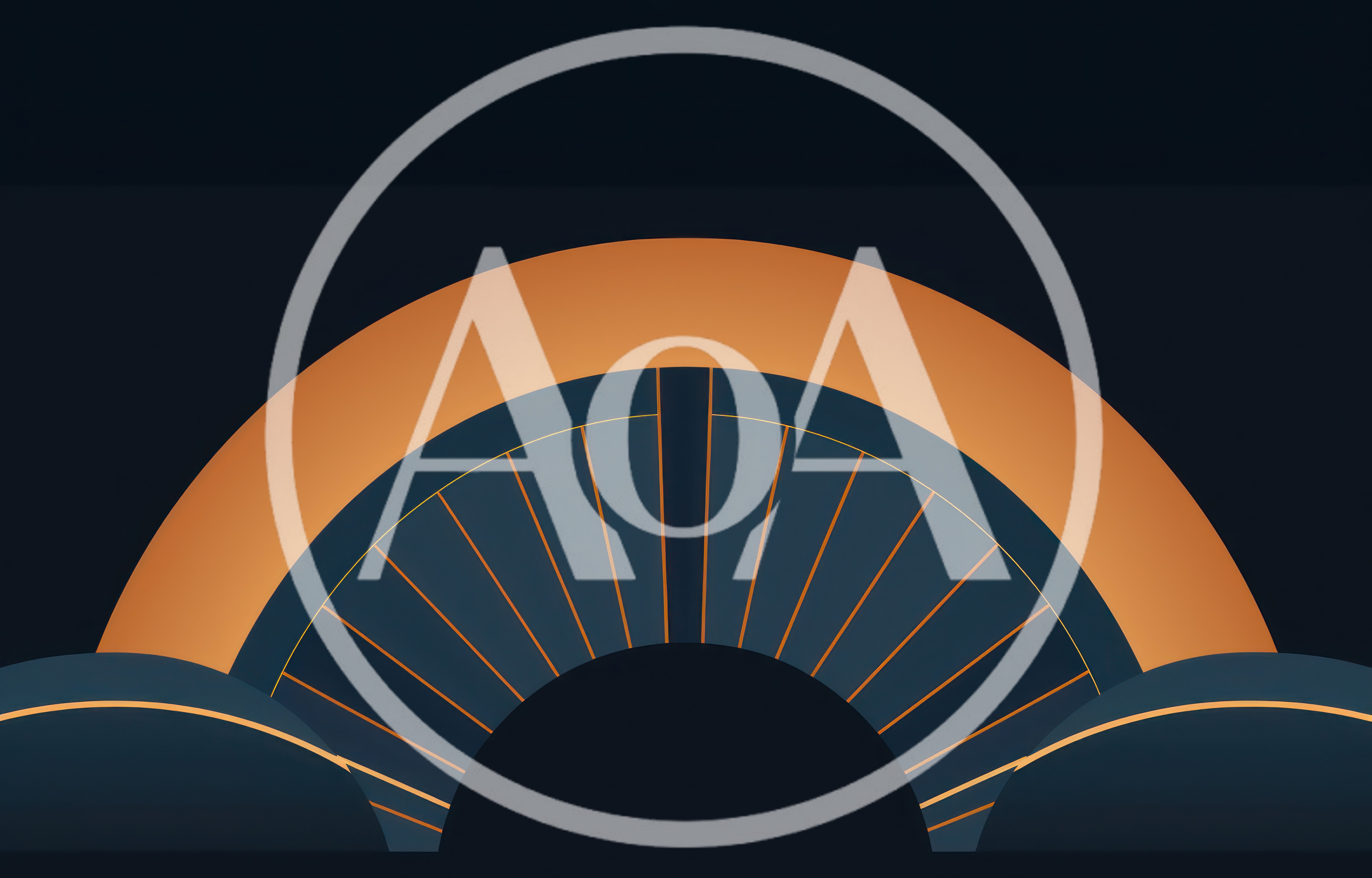 Abstract Art Deco Style Archway With Glowing Gold Lines