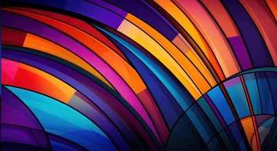 Abstract Colorful Curved Geometric Lines Background