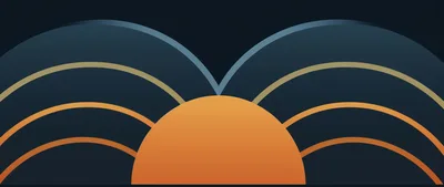 Minimalist Abstract Sunrise Graphic With Arched Lines