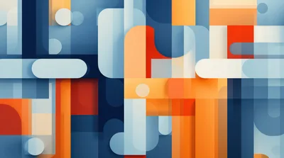 Abstract Geometric Background With Overlapping Rounded Shapes