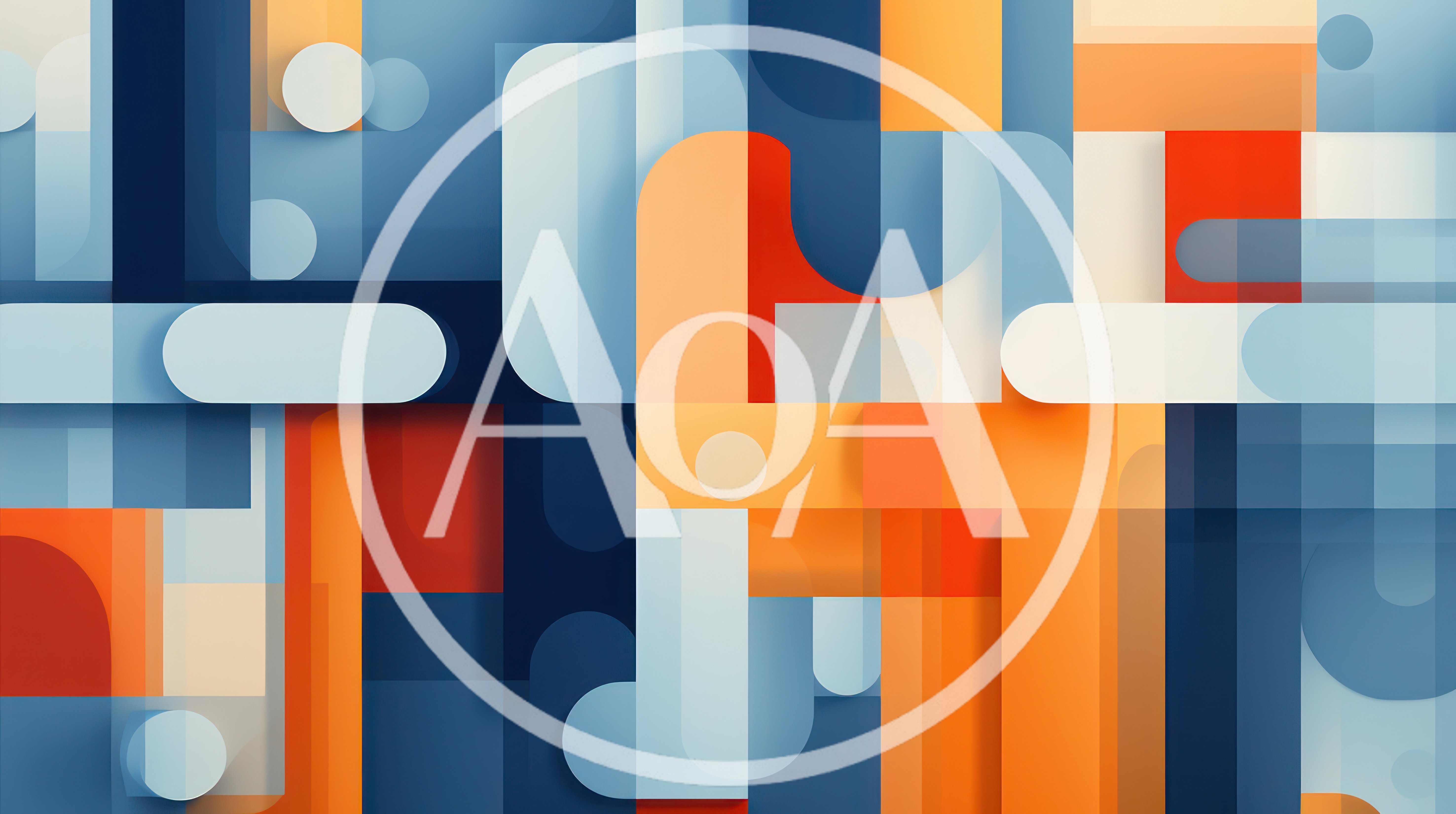 Abstract Geometric Background With Overlapping Rounded Shapes