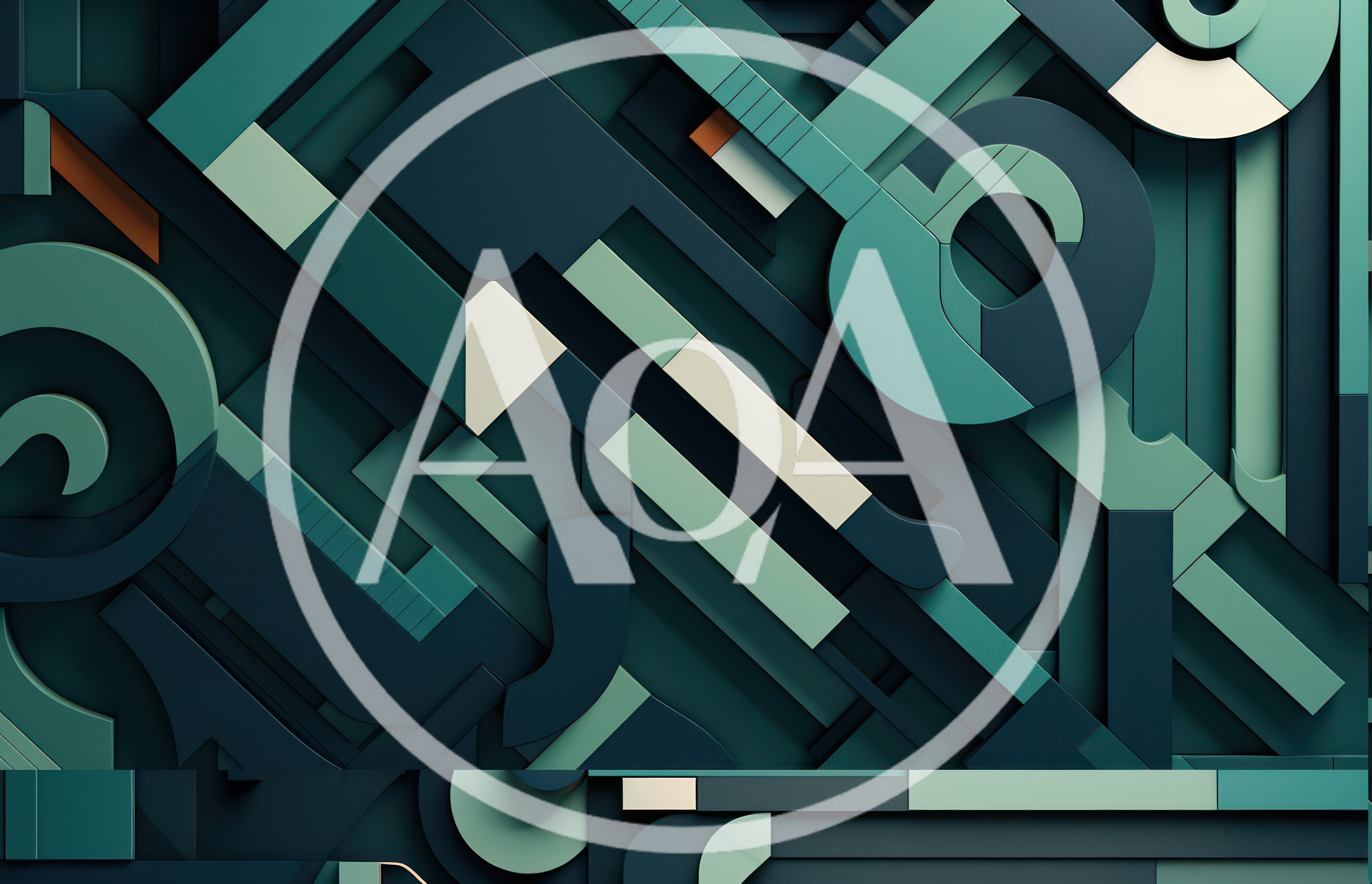 Abstract Geometric 3D Composition With Teal Shapes
