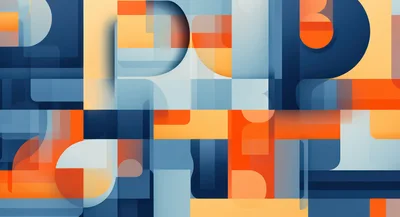 Abstract Geometric Pattern With Overlapping Shapes