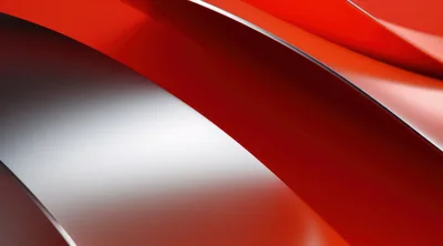 Abstract Red And Silver Curved Metallic Surface