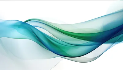 Abstract Flowing Blue And Green Silk Waves
