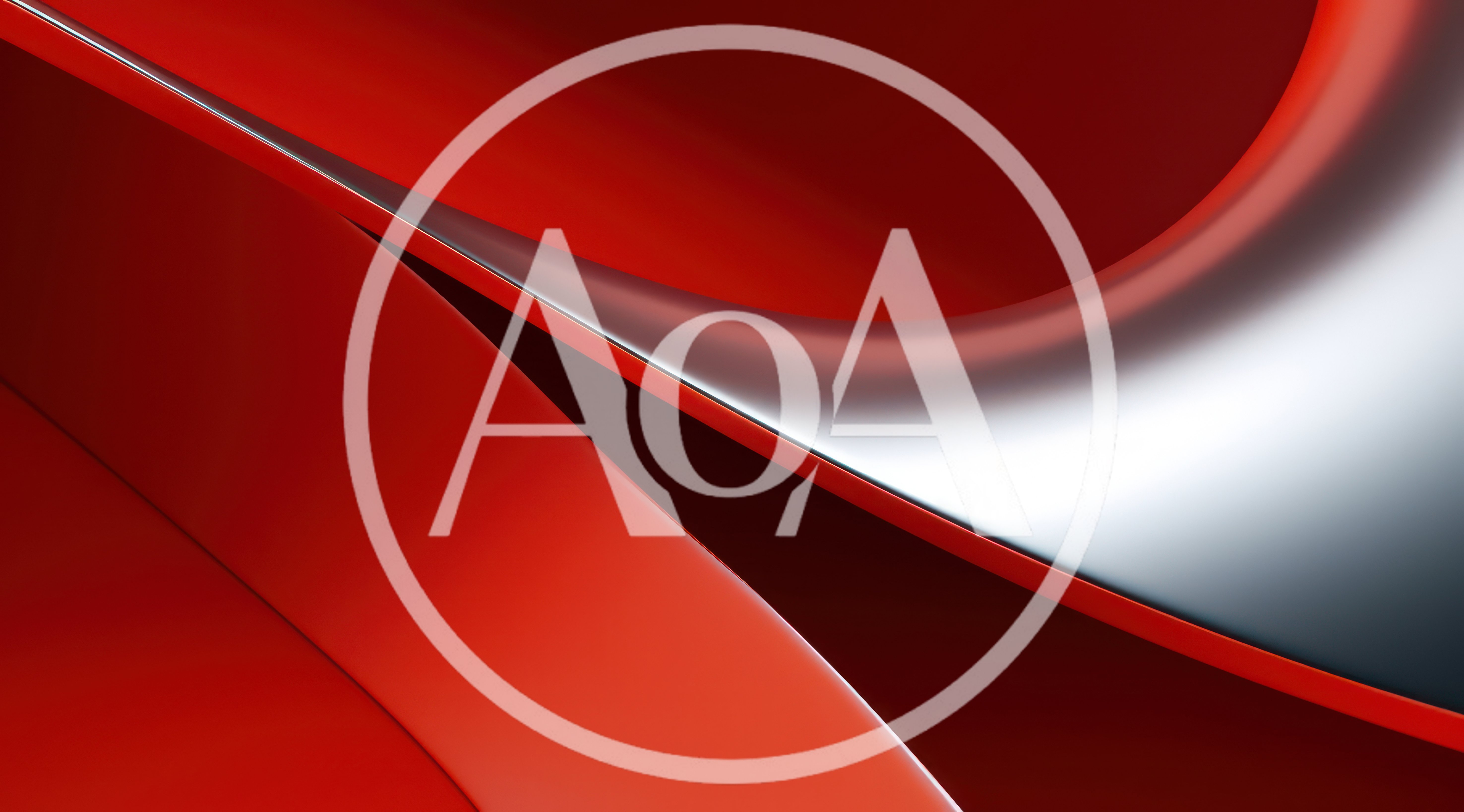 Abstract Red And Silver Curved Metallic Surface
