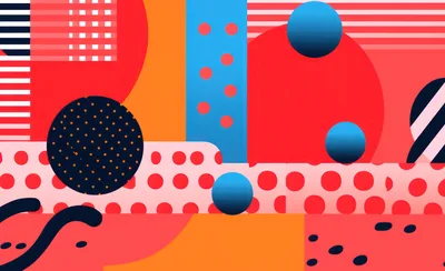Abstract Memphis Style Geometric Pattern Background