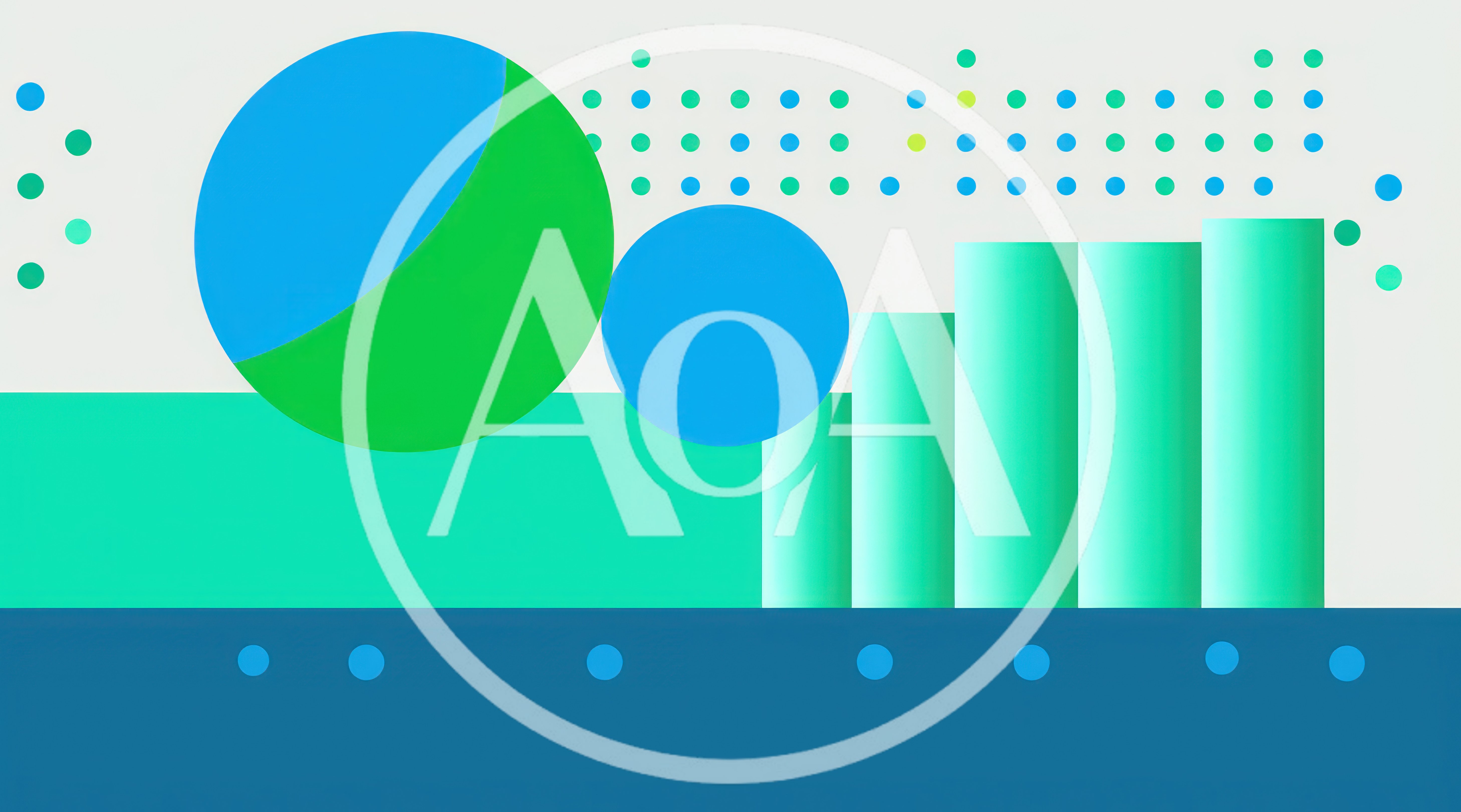 Abstract Geometric Shapes With Bar Chart And Dots
