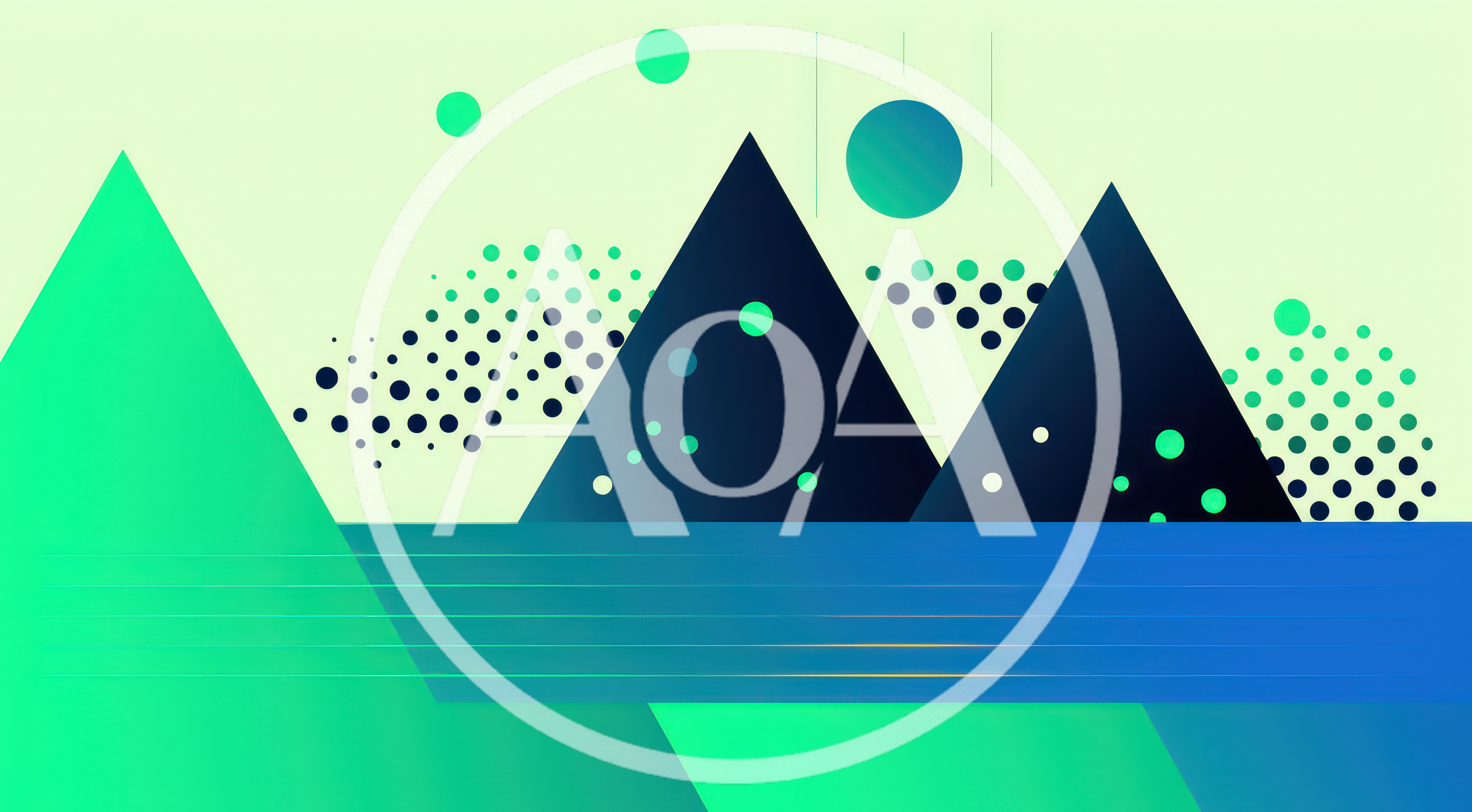 Abstract Geometric Landscape With Mountains And Halftone Patterns