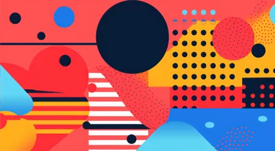 Abstract Geometric Memphis Style Graphic Design Pattern