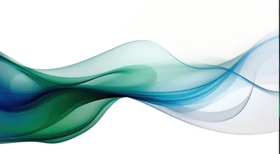Abstract Flowing Green And Blue Silk Waves