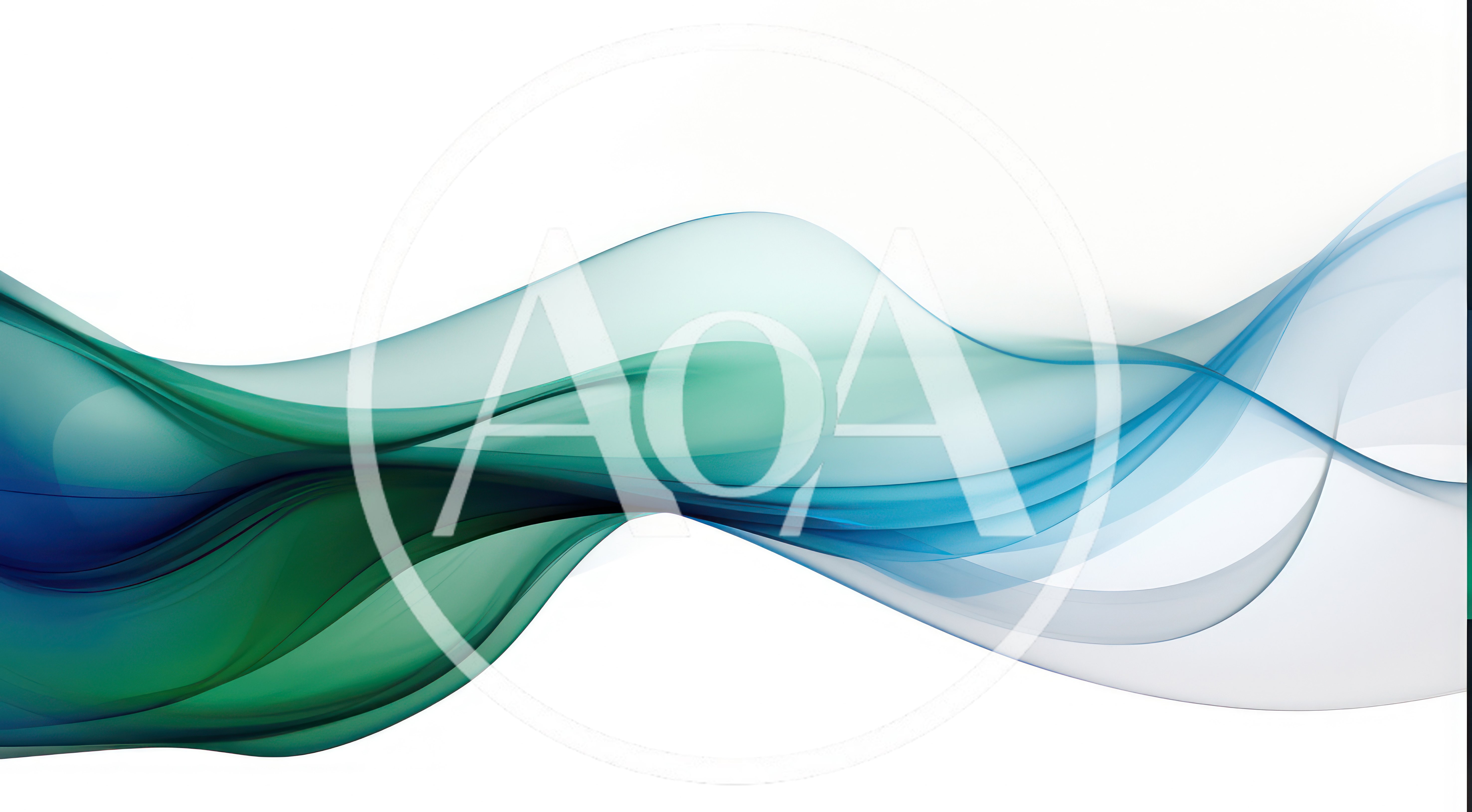 Abstract Flowing Green And Blue Silk Waves