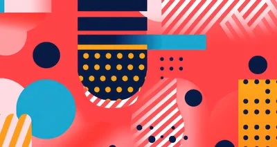 Abstract Memphis Style Geometric Pattern Background