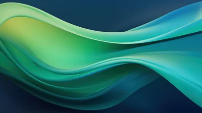 Abstract Flowing Green And Blue Liquid Waves