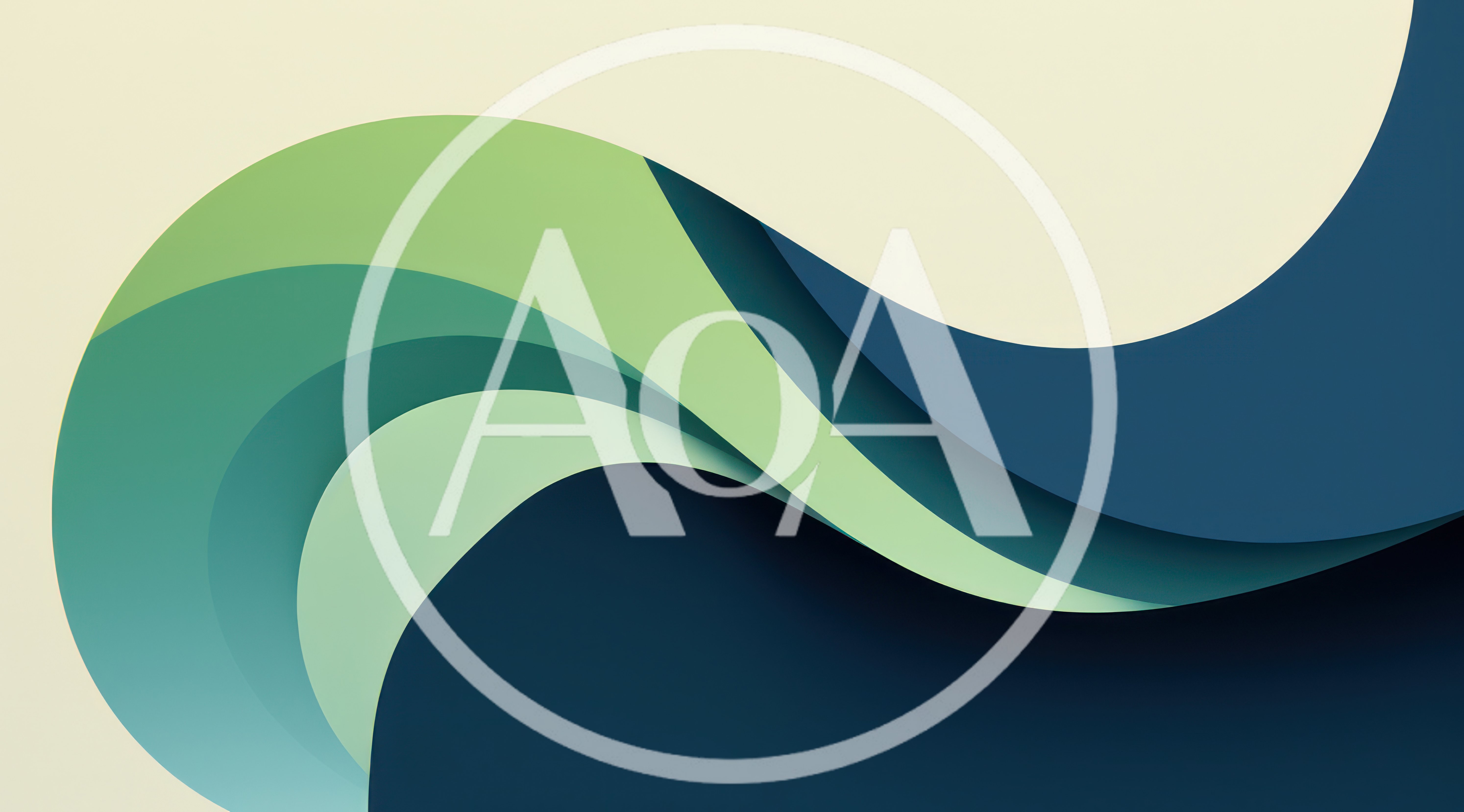 Abstract Background With Layered Green And Blue Waves