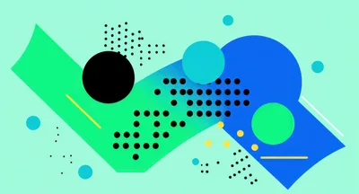 Abstract Memphis Style Geometric Graphic Design Background