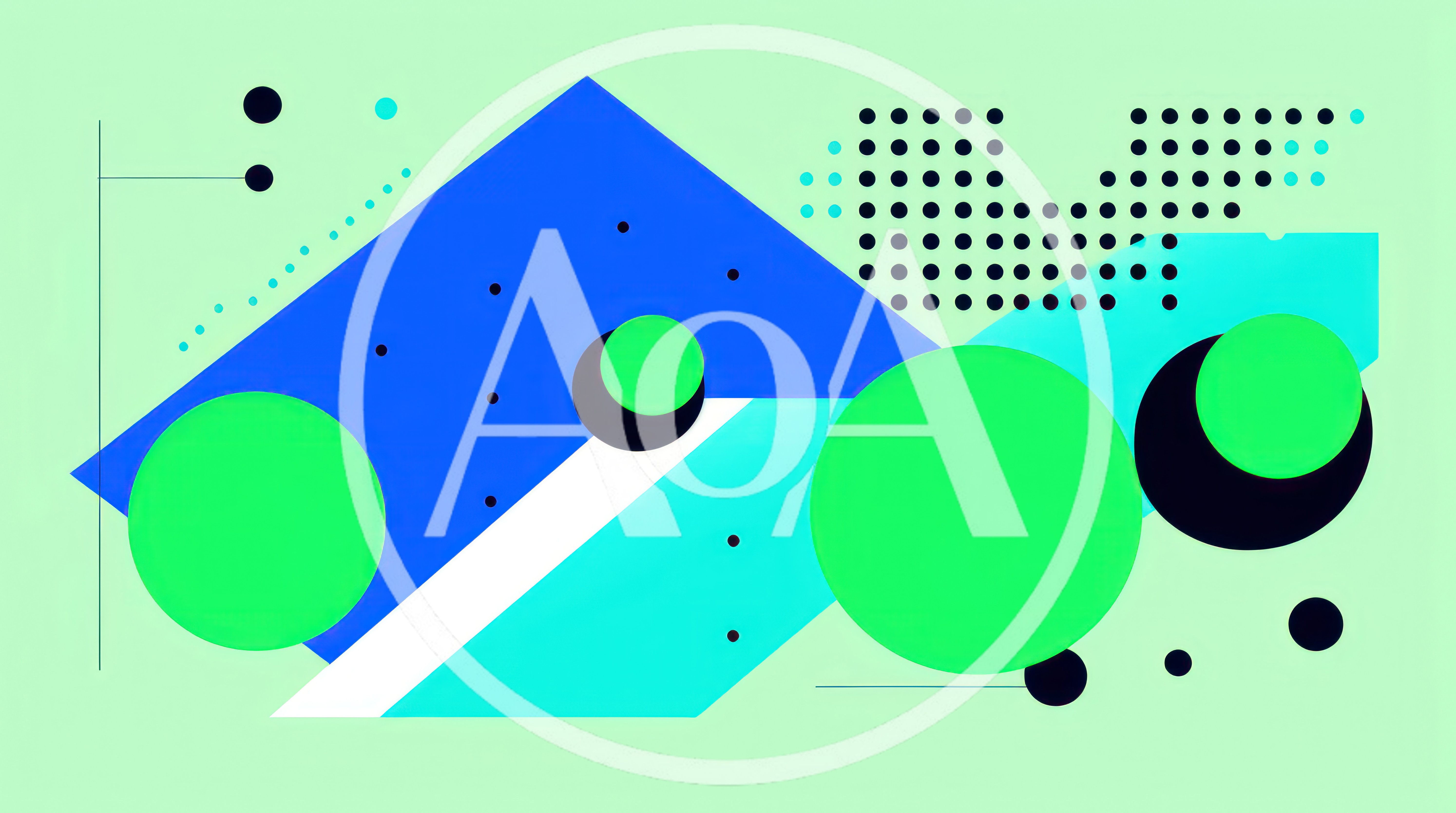 Abstract Geometric Composition With Vibrant Shapes And Dots