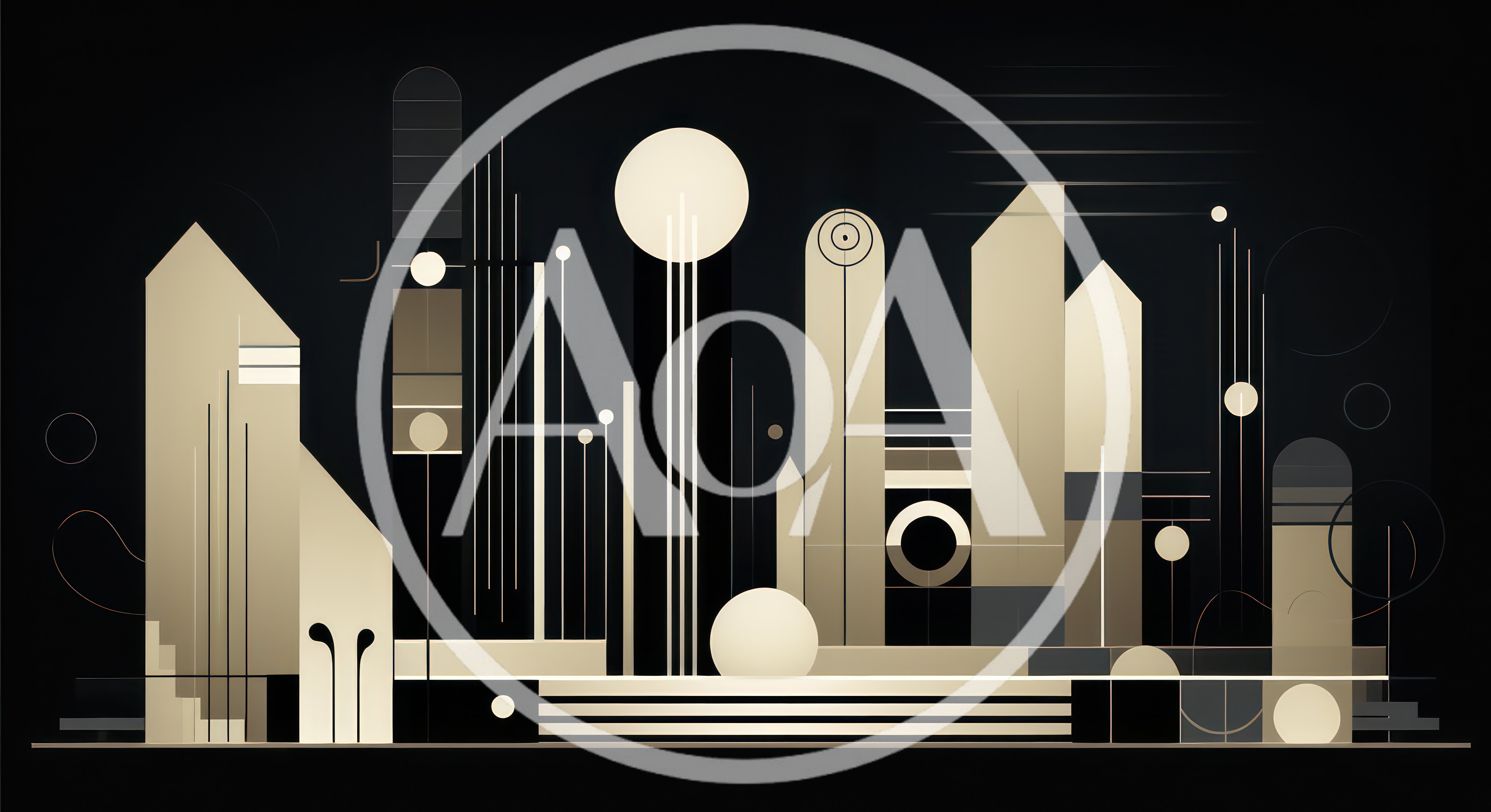 Abstract Geometric Cityscape Illustration In Minimalist Style