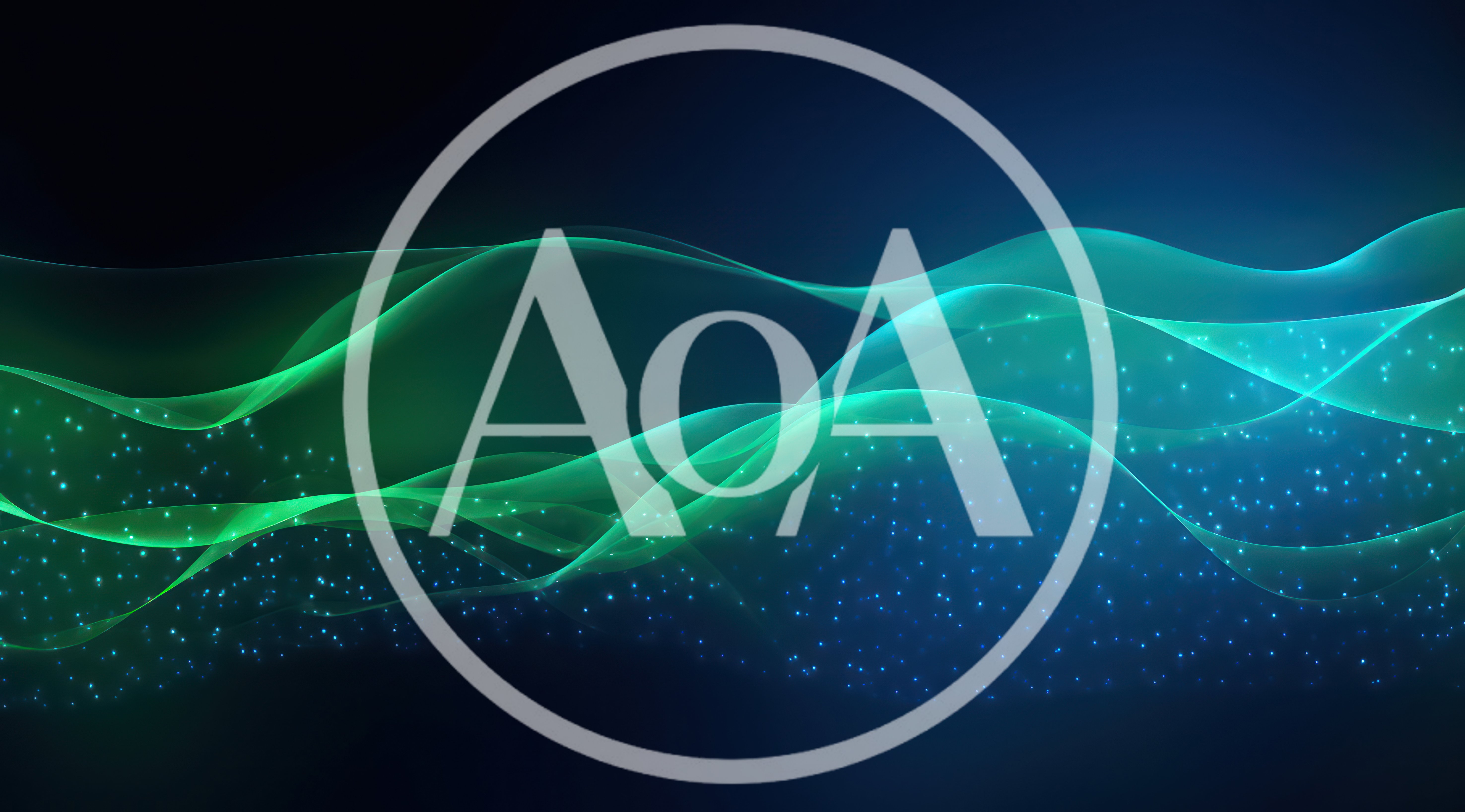 Abstract Green And Blue Glowing Wave Background