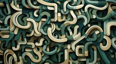 Abstract Geometric Pattern Of Interlocking Curved Tubes