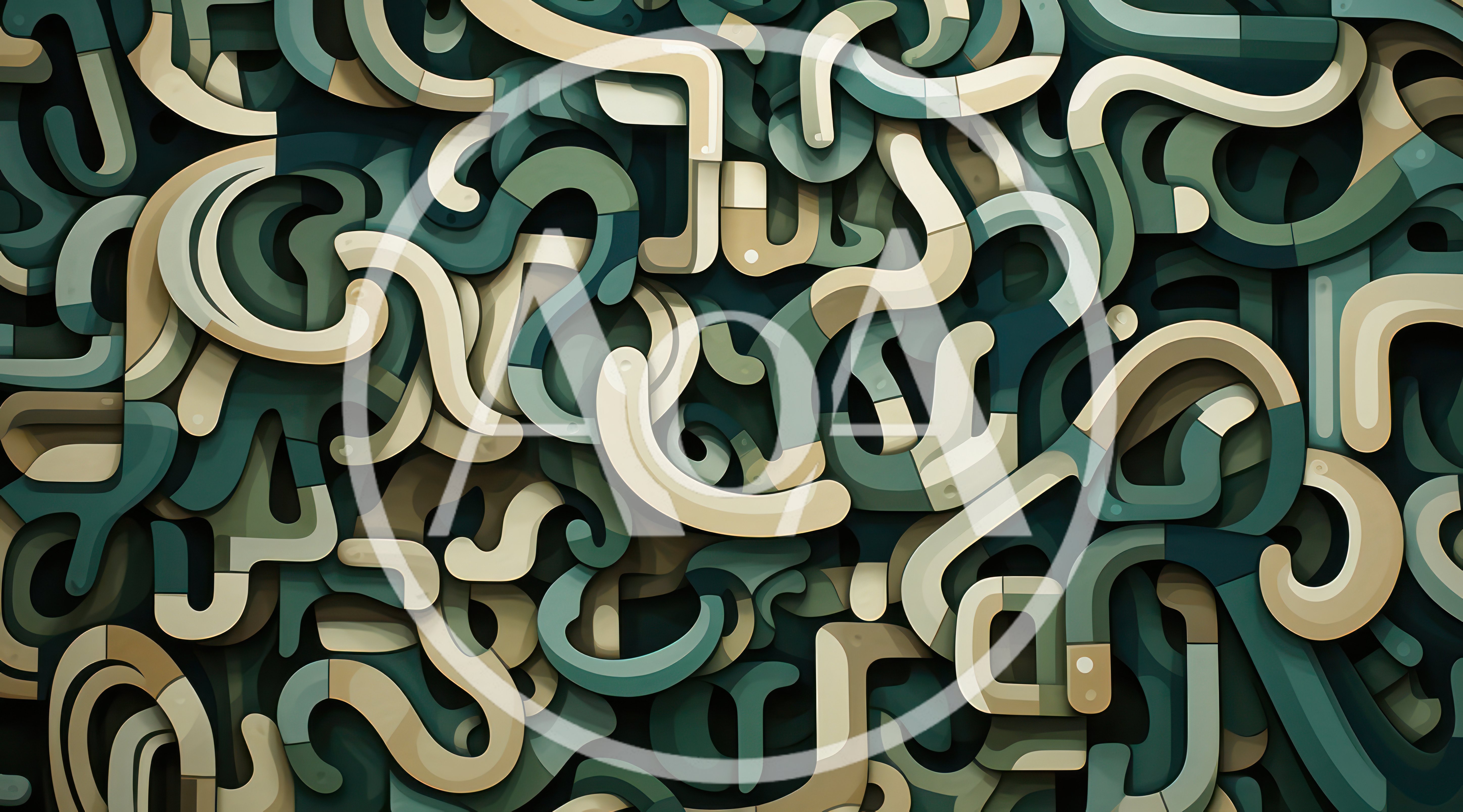 Abstract Geometric Pattern Of Interlocking Curved Tubes