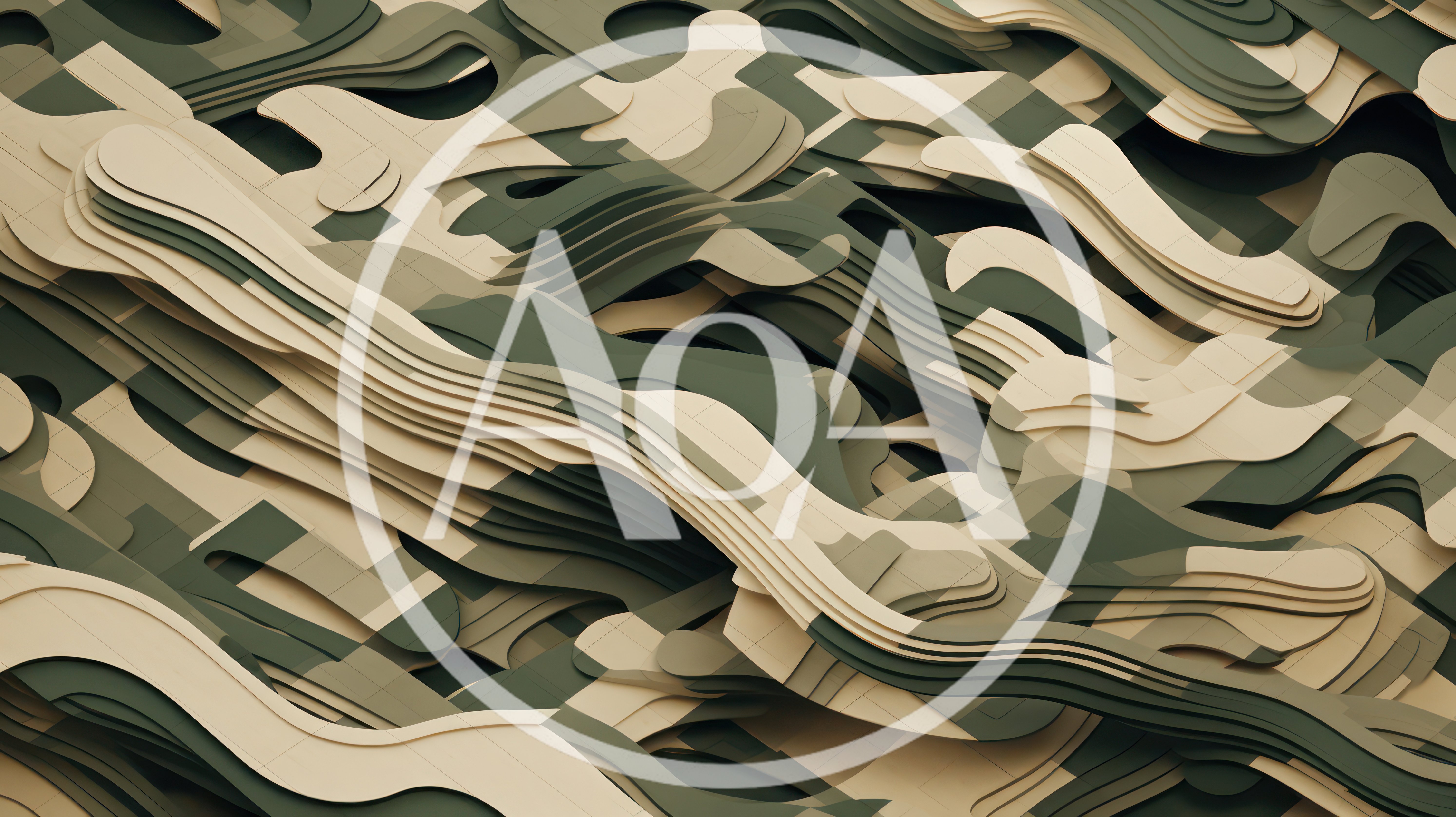 Abstract 3D Layered Camouflage Pattern Background