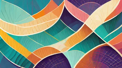 Abstract Geometric Pattern With Intersecting Curved Shapes