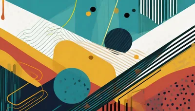 Abstract Geometric Composition With Vibrant Shapes And Lines