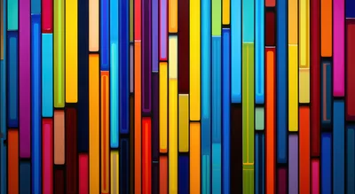 Abstract Background Of Vertical Colorful Glowing Neon Bars