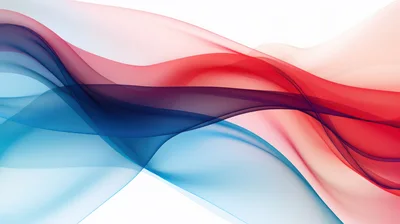Abstract Red And Blue Flowing Silk Waves