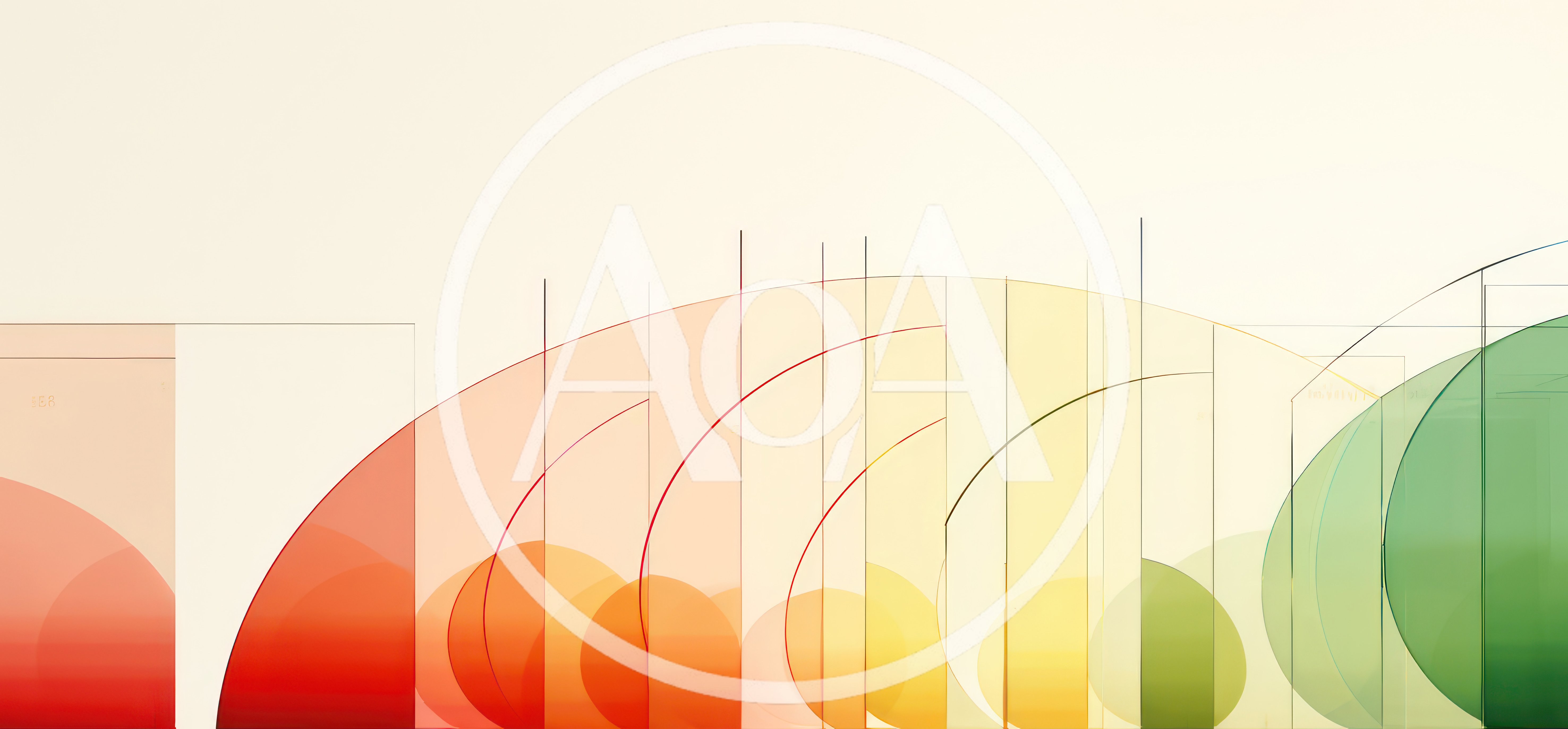 Abstract Geometric Composition With Translucent Colored Glass Panels