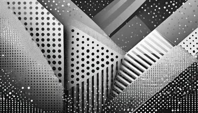 Abstract Geometric Pattern With Polka Dots And Stripes