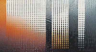 Abstract Digital Pattern With Geometric Polka Dot Grid