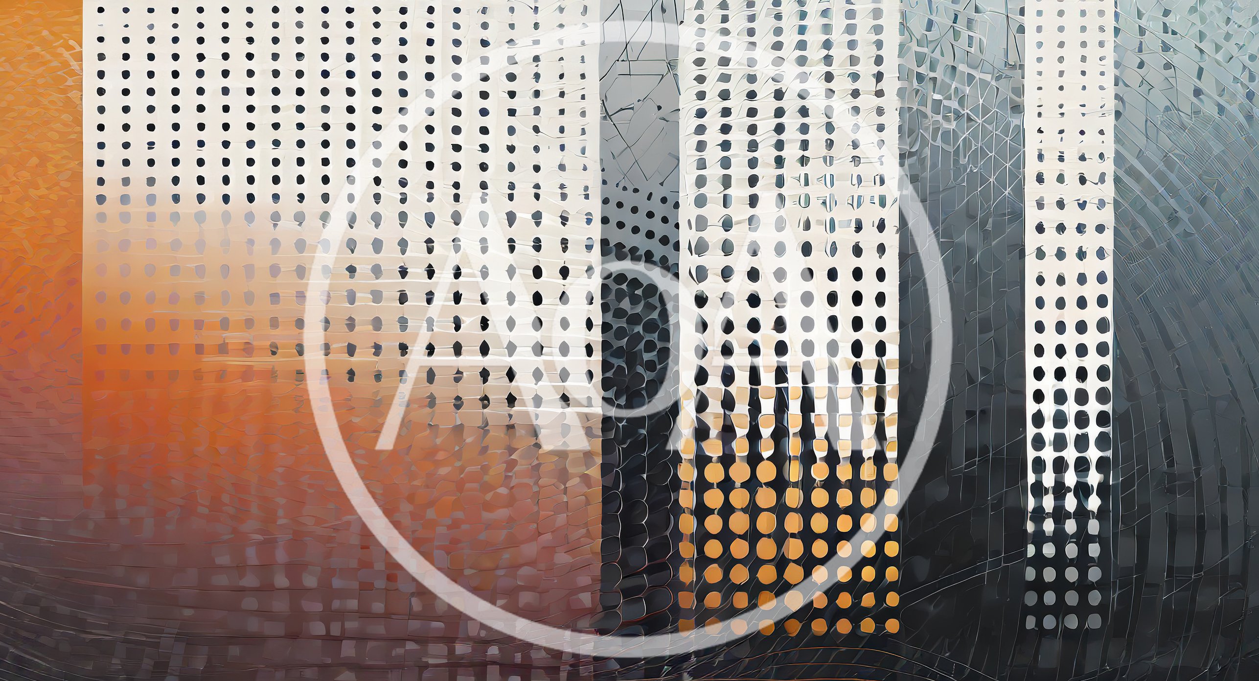 Abstract Digital Pattern With Geometric Polka Dot Grid