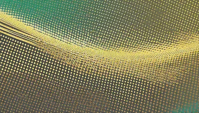 Abstract Golden Dotted Wave Motion Background