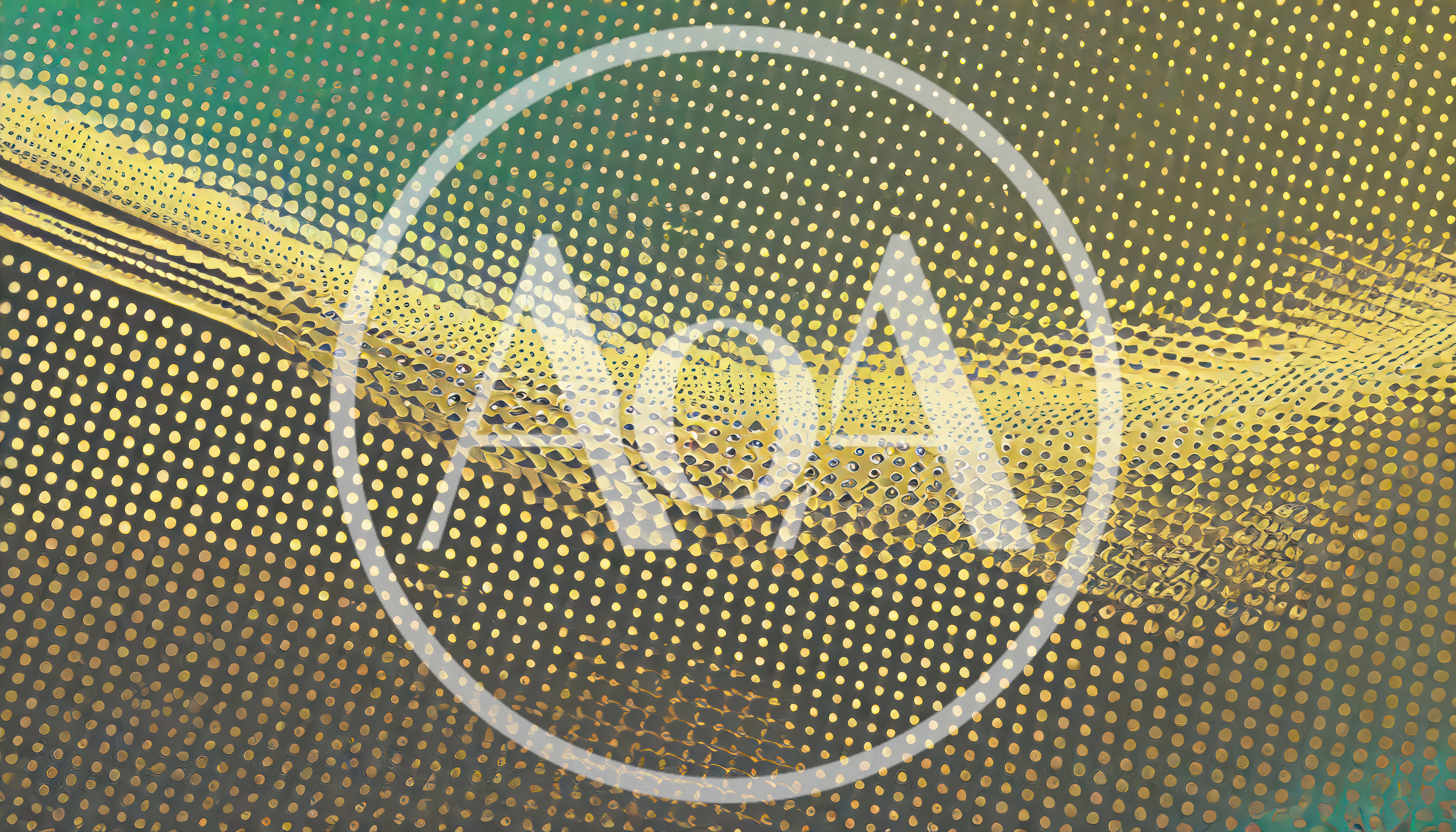 Abstract Golden Dotted Wave Motion Background