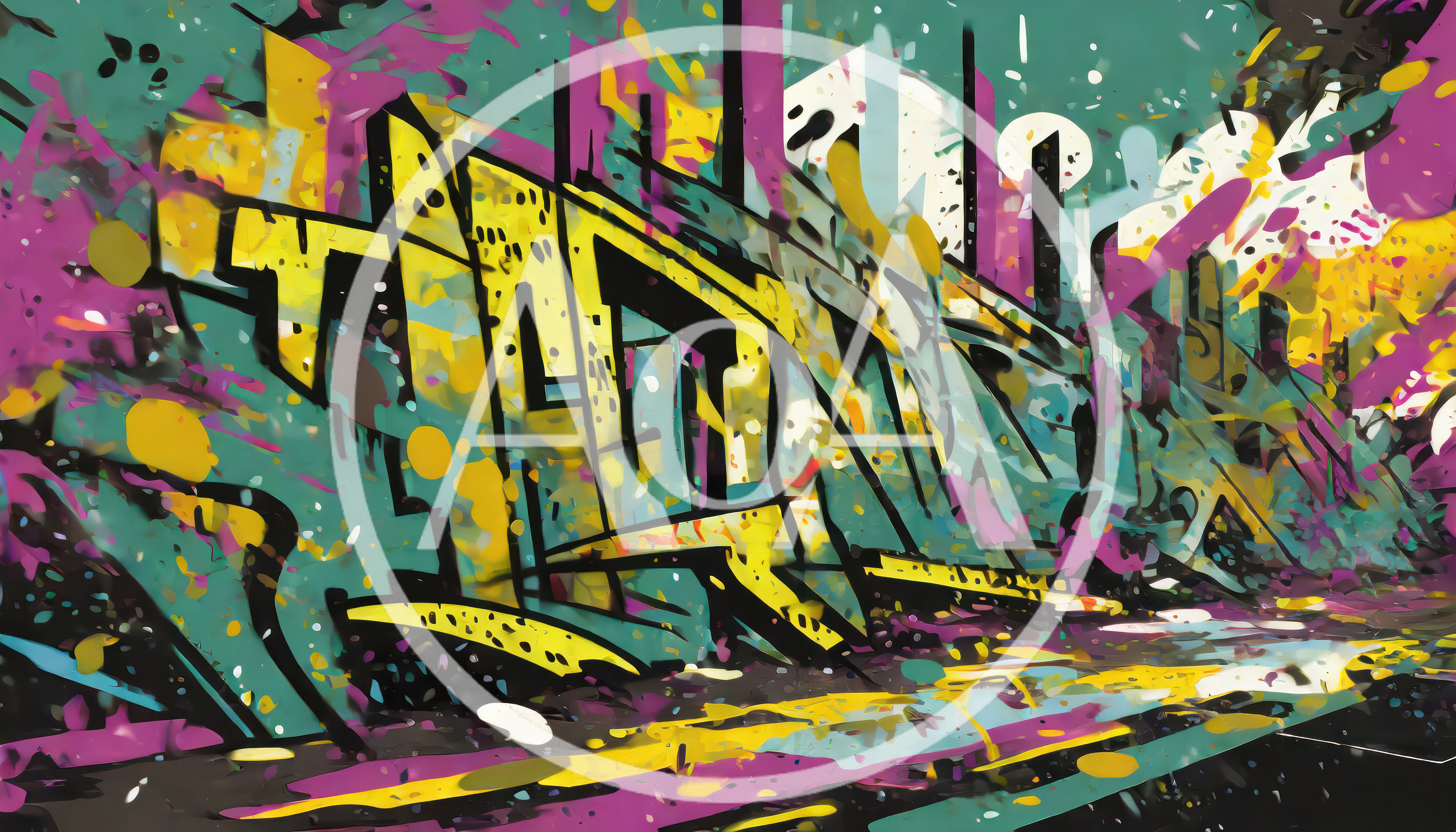 Vibrant Abstract Graffiti Street Art Mural