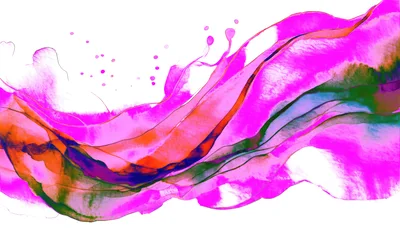Abstract Pink And Orange Watercolor Ink Flow